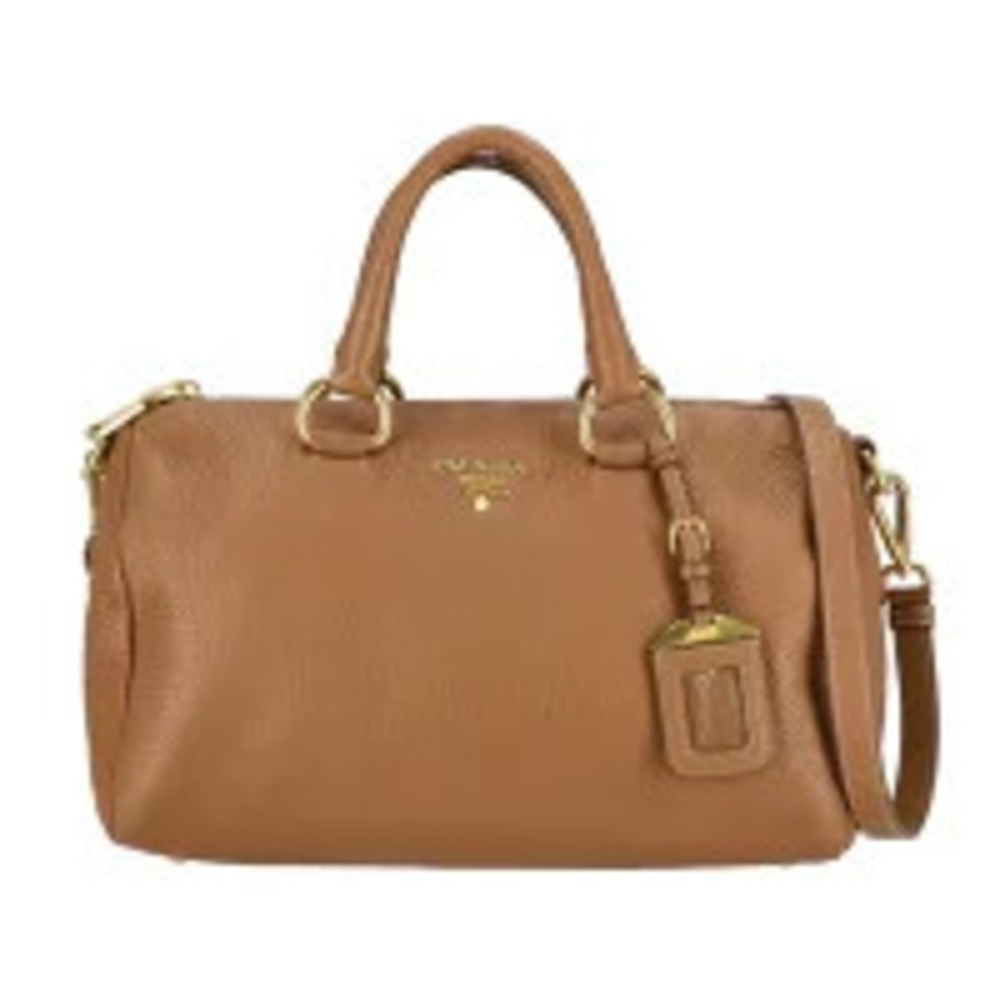 PRADA Vitello Leather Handbag Brown B